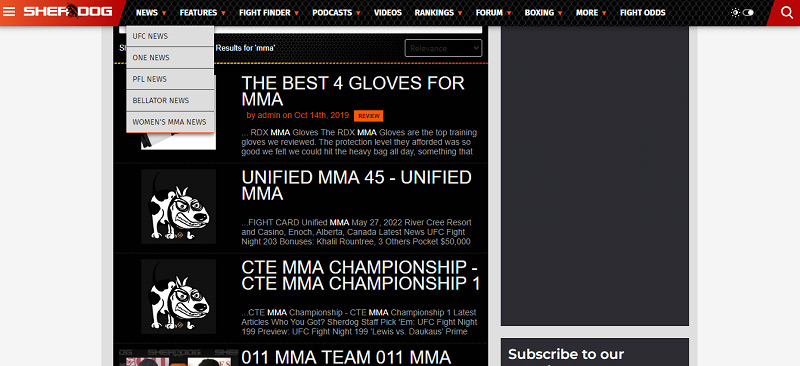 Sherdog - MMA Knowledge and Passion