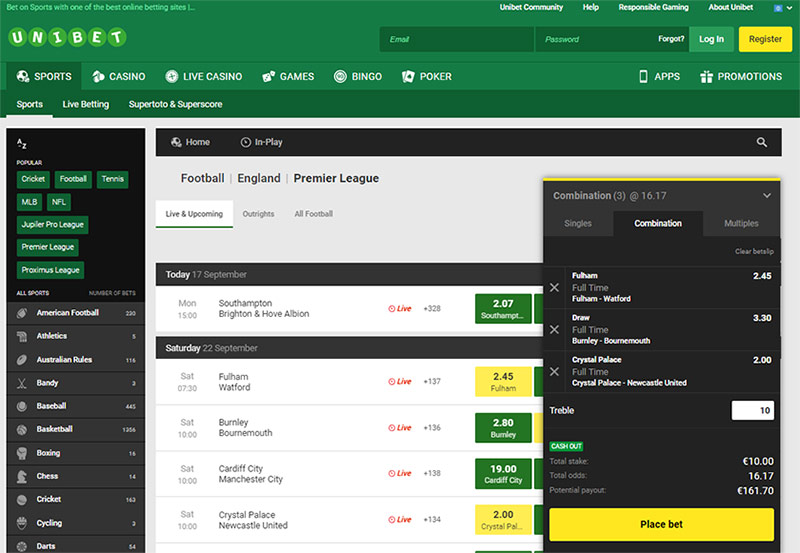 Unibet bookmaker with the best odds