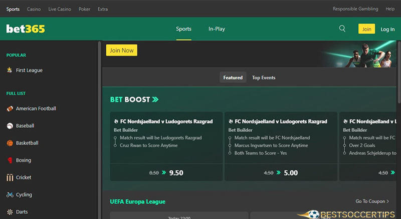 Bet365 - American soccer betting sites