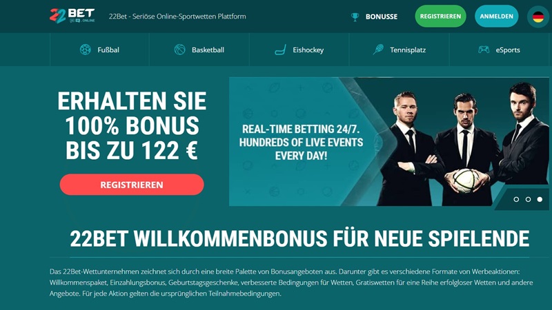 Betting sites in germany: 22Bet Sportsbook