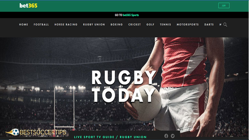 Best online rugby betting site: Bet365
