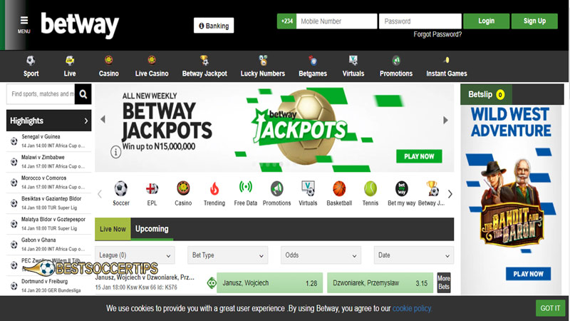 MMA betting sites: Betway
