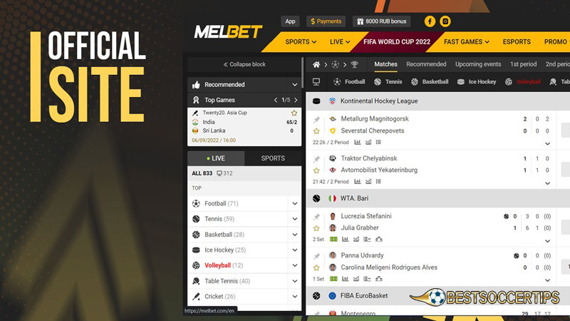 Best MMA betting site: MelBet