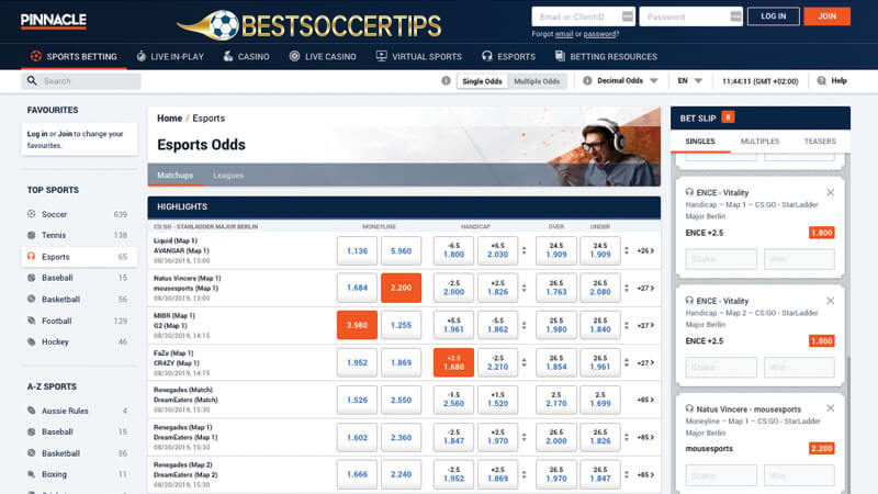Sports betting site Colombia: Pinnacle