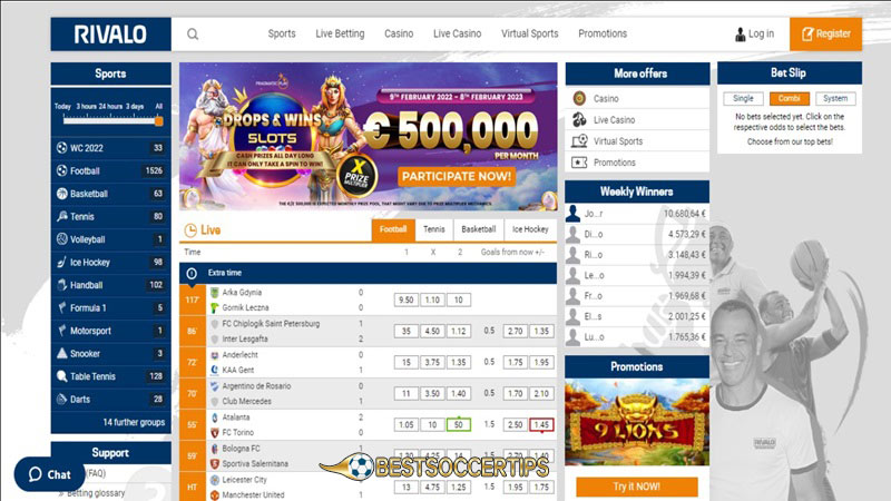 Sports betting site Colombia: Rivalo