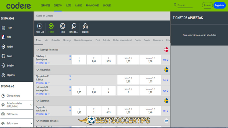Sports betting apps in Mexico: Codere