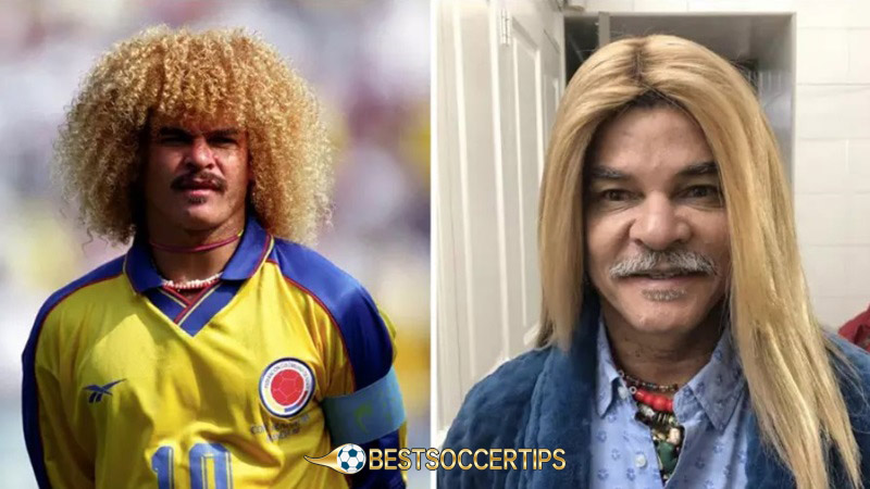 Football players with long hair: Carlos Valderrama