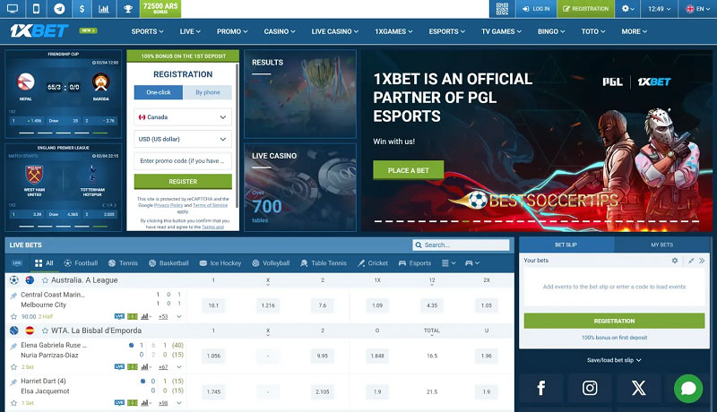1xBet - Betting sites in Morocco