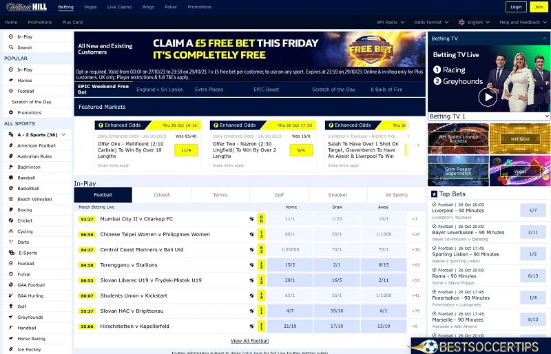 William Hill - English betting sites in Spain
