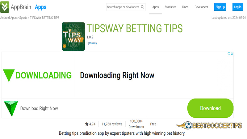 Football tips app: Tipsway App