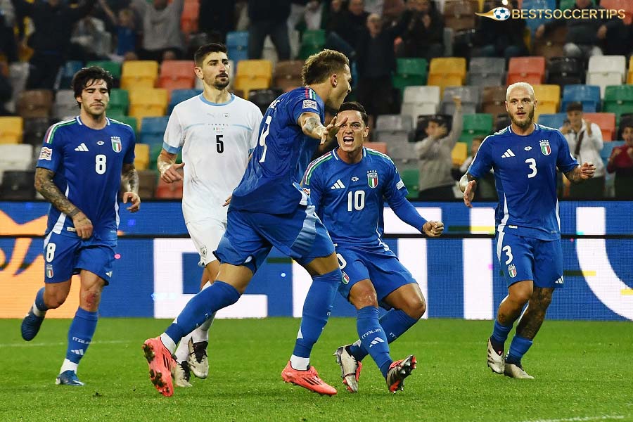 Israel team after 8-0 defeat