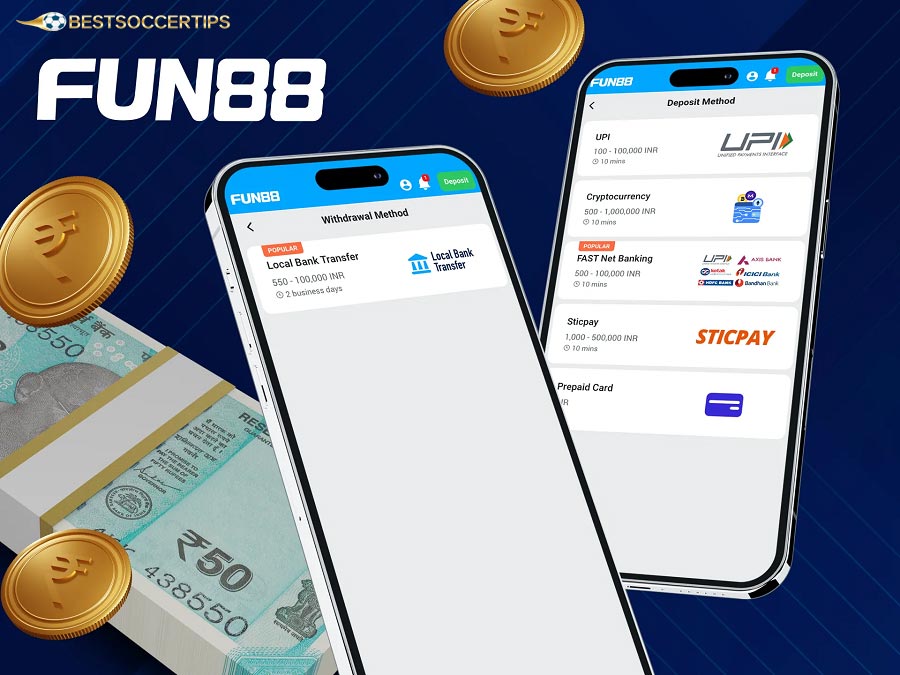 Fun88 withdraw money easily via bank or e-wallet