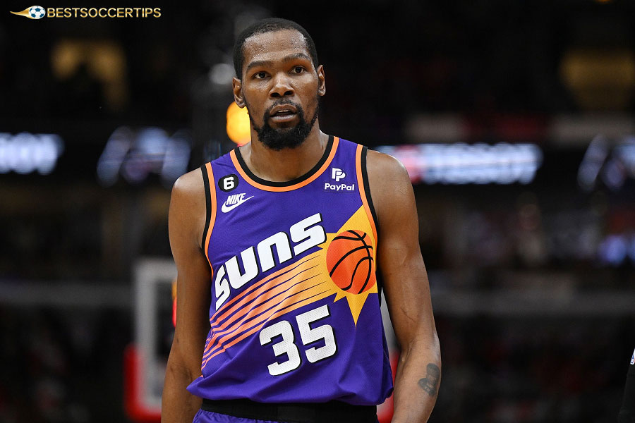 Kevin Durant in the top 10 NBA players salary
