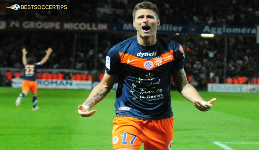Olivier Giroud – The main striker who helped Montpellier win Ligue 1, the top aerial and wall striker