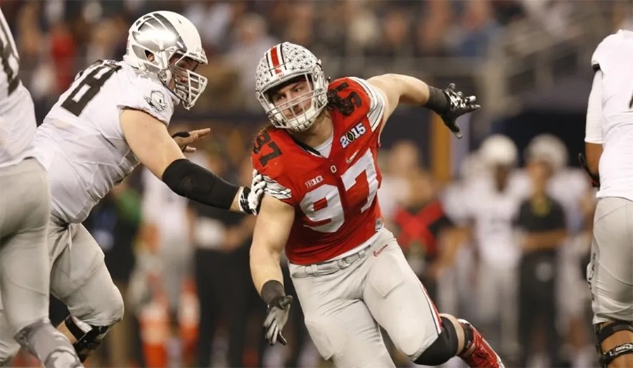 Joey Bosa, among the best Ohio State football players with elite pass-rushing power