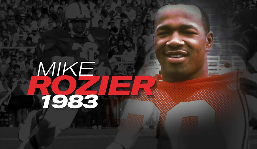 Mike Rozier sprinting through the defense